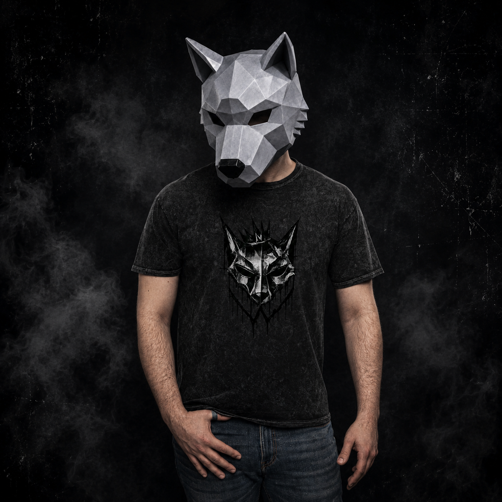 NÛLLWØLF - Acid Wash Emblem T-Shirt
