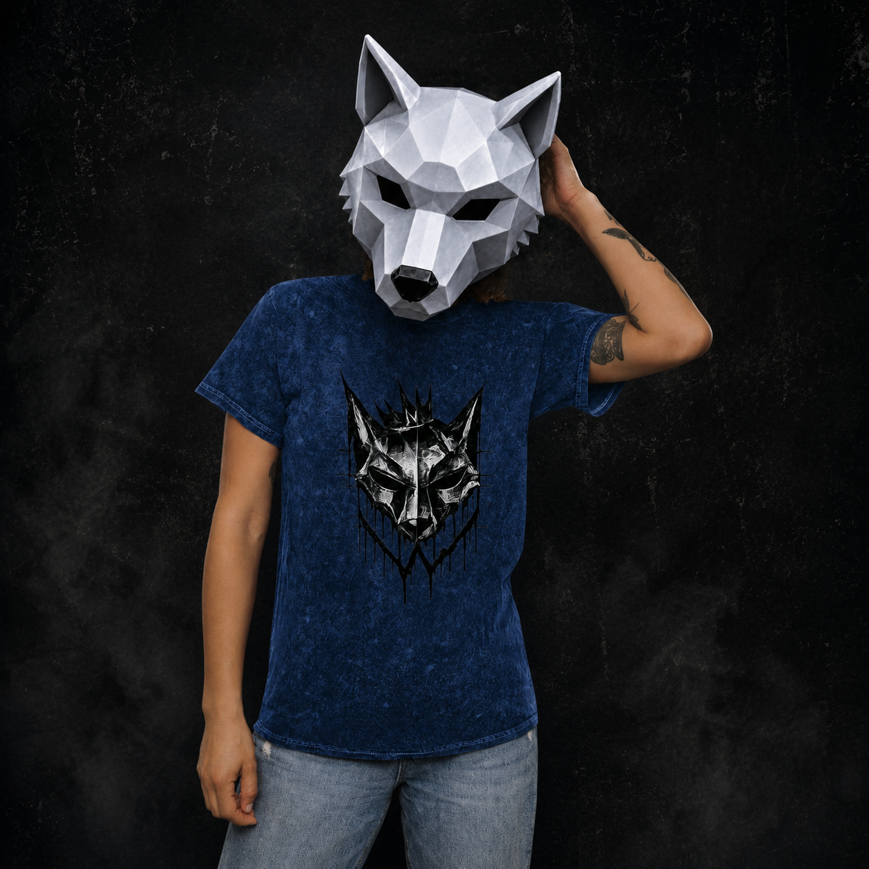 NÛLLWØLF - Acid Wash Emblem T-Shirt