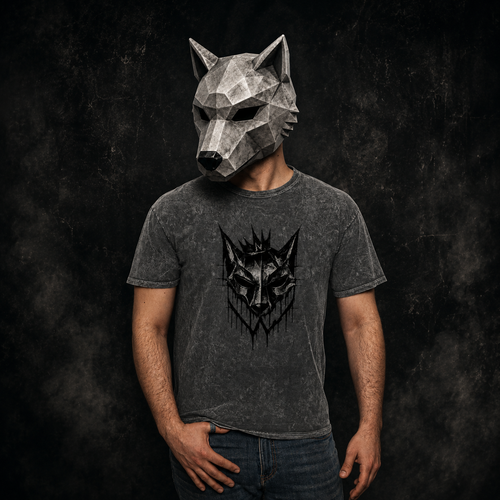 NÛLLWØLF - Acid Wash Emblem T-Shirt