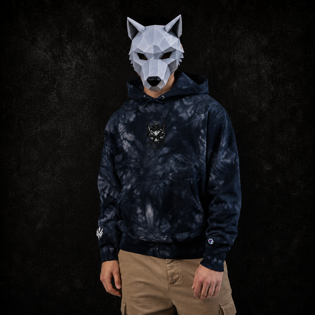 NÛLLWØLF - Embroidered Tie-Dye Hoodie