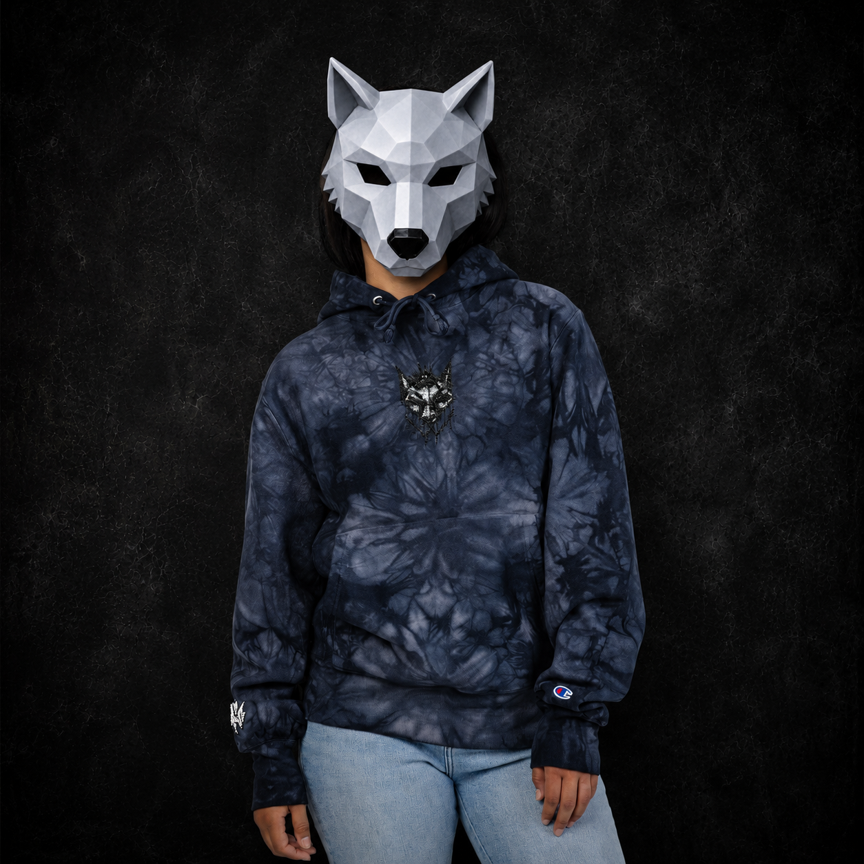 NÛLLWØLF - Embroidered Tie-Dye Hoodie
