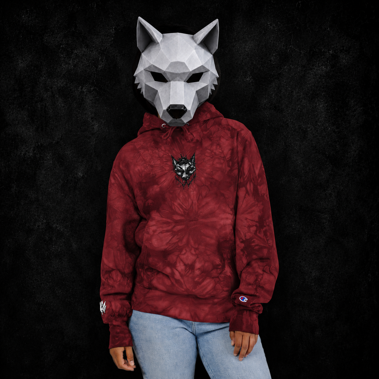 NÛLLWØLF - Embroidered Tie-Dye Hoodie