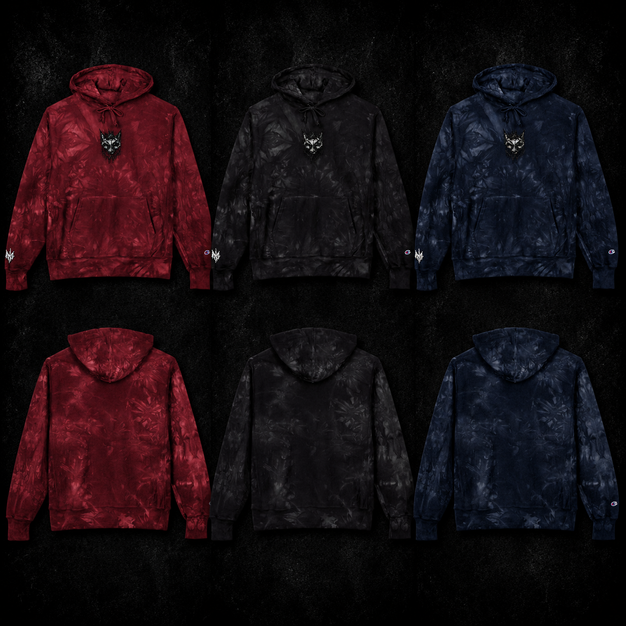 NÛLLWØLF - Embroidered Tie-Dye Hoodie